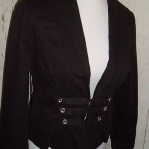 CAbi size 4 Black Fitted Peplum Military Jacket